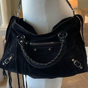 Balenciaga Black Suede Handbag